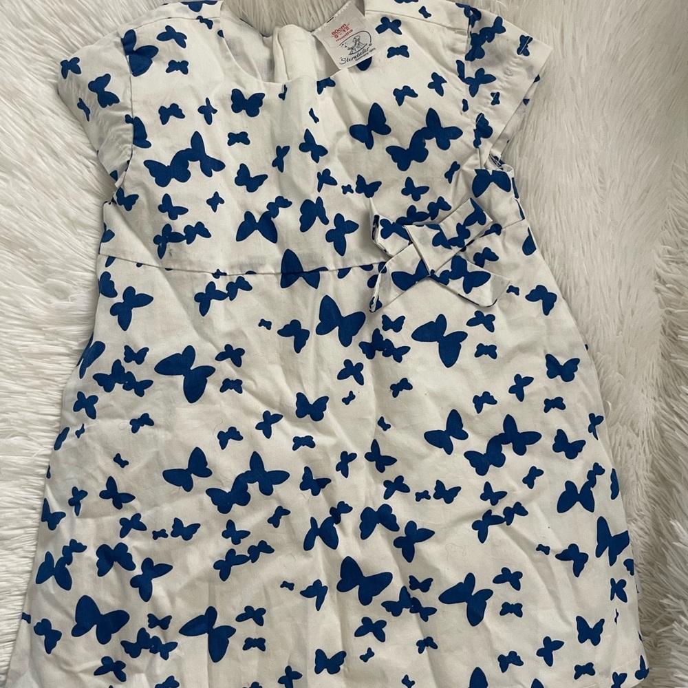 Sterntaler Kids Dress with Blue Butterfly Design New